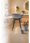 Babyjem Elegant Yenidoğan Ayaklı Bebek Banyo Küvet Seti Soft Gri