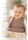 Babyjem Mini Silikon Mama Önlüğü Latte