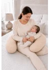 Babyjem Sırt Destekli Hamile Ve Emzirme Yastığı Somon Çiçek