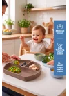 Babyjem Vakum Tabanlı Sabitlenebilir Silikon Tabak Latte