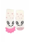 Babyjem Diş Kaşıyıcılı Havlu Bebek Çorabı Pembe