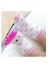 Babyjem Diş Kaşıyıcılı Havlu Bebek Çorabı Pembe