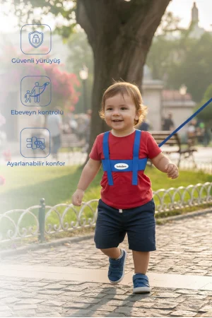 Babyjem Çocuk Yürüme Yardımcısı Güvenlik Kemeri Mavi