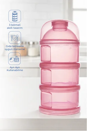 Babyjem Katlı Toz Mama Kabı Pembe