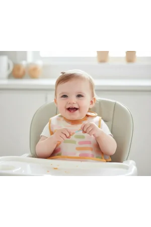 Babyjem Leke Tutmaz Giymeli Mama Önlüğü Pastel Şerit