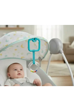 Babyjem Pusete Asılabilir Kare Sesli Çıngırak Mavi