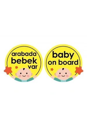 Babyjem Vakumlu Arabada Bebek Var Cam Yazısı Sarı
