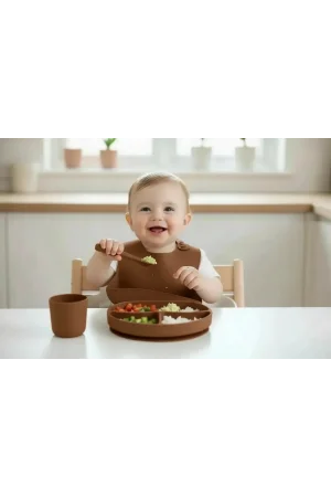 Babyjem Silikon Beslenme Seti Latte 4 Parça Hediye Seti