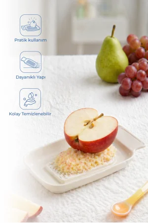 Babyjem Kırılmaz Pratik Bebek Meyve Rende Beyaz