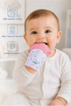 Babyjem Bebek Diş Kaşıyıcı Eldiveni Kirpi Pembe