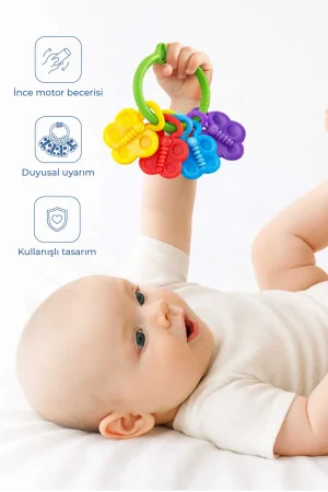 Babyjem Asılabilir Klipsli Renkli Sevimli Çıngırak Soft Dişlik