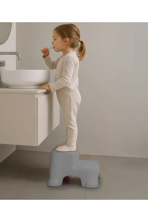 Babyjem Kaydırmaz Bebek Katlı Basamağı Soft Gri