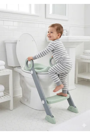 Babyjem Basamaklı Katlanır Klozet Adaptörü Soft Yeşil