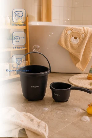 Babyjem Elegant Kova & Maşrapa Set Siyah