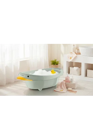 Babyjem Neşeli Ördek Bebek Banyo Küveti Soft Yeşil
