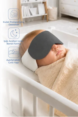 Babyjem Kepçe Kulak Önleyici ve Uyku Bandı Antrasit