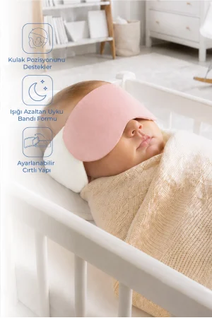 Babyjem Kepçe Kulak Önleyici ve Uyku Bandı Pudra