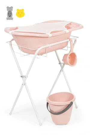 Babyjem Ayaklı Bebek Banyo Küvet Seti 7 Parça Soft Pembe