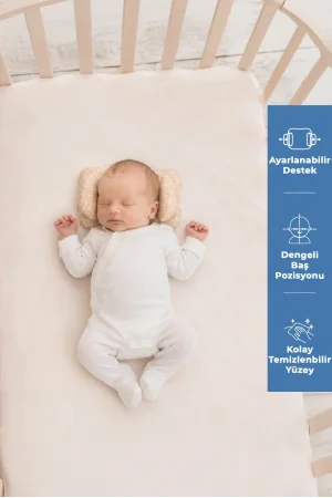 Babyjem Ayarlanabilir Düz Kafa Yastığı Somon Çiçek