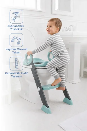 Babyjem Basamaklı Katlanır Klozet Adaptörü Mint