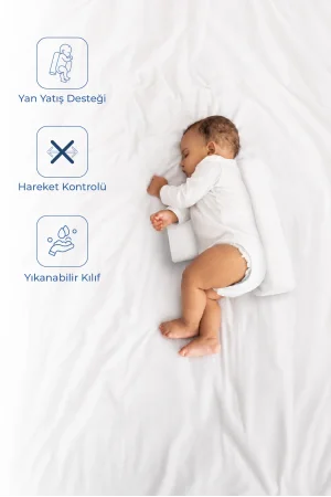 Babyjem Bebek Güvenli Uyku Yan Yatış Yastığı Beyaz