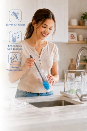Babyjem Biberon Ve Emzik Temizleme Fırçası - Mint