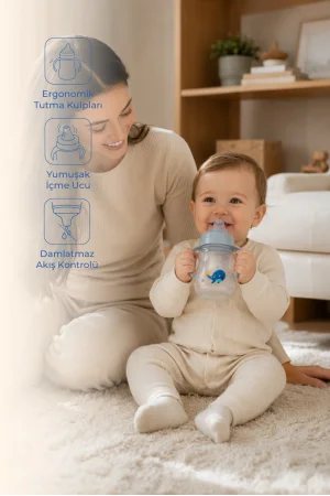 Babyjem Damlatmayan Suluk Alıştırma Bardağı 250 ml Gri