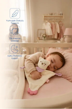 Babyjem Diş Kaşıyıcılı Sevimli Uyku Arkadaşım Pembe