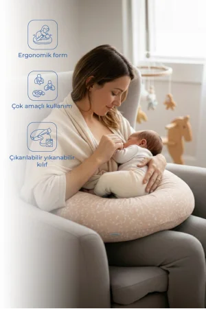 Babyjem Emzirme Ve Destek Minderi Somon Çiçek