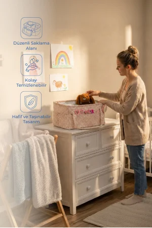 Babyjem Katlamalı Anne&Bebek Organizer Somon Çiçek