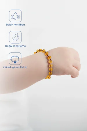 Babyjem Orjinal Sertifikalı Kehribar Bebek Bilekliği Bal