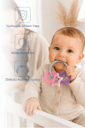 Babyjem Silikon Halka Diş Kaşıyıcı Pembe