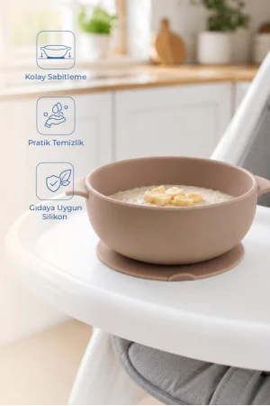 Babyjem Silikon Vakumlu Kase Latte