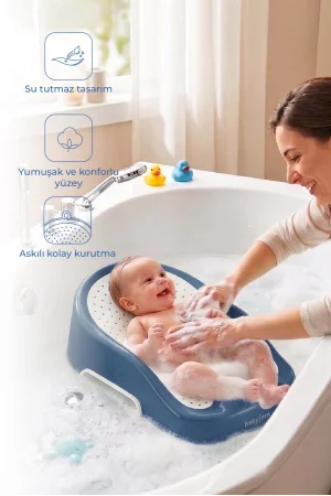 Babyjem Soft Banyo Desteği Bebek Yıkama Yardımcısı İndigo Mavi