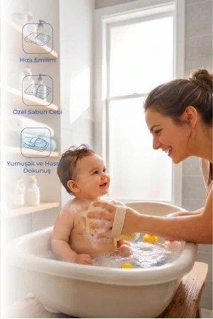 Babyjem Soft Lastikli Bebek Yıkama Banyo Süngeri