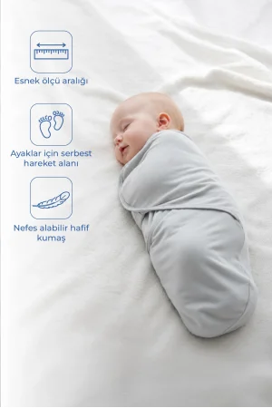 Babyjem Soft Pratik Penye Kundak Gri %100 Pamuk