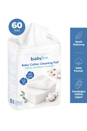 Babyjem Ultra Hassas Bebek Temizleme Pamuğu 60 Adet Beyaz