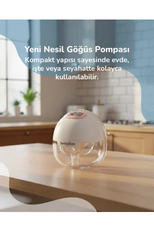 Babyjem Yeni Nesil Led Ekran Ultra Vakumlu Giyilebilir Göğüs & Süt Pompası