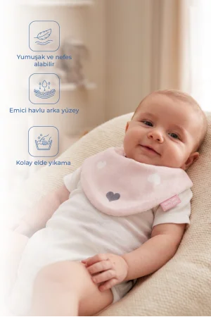 Babyjem Yenidoğan Fular Mama Önlüğü 515 Pembe