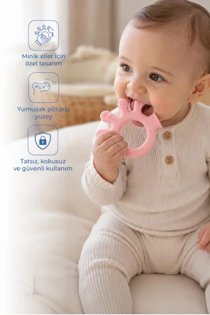 Babyjem Yumuşak Diş Kaşıyıcı Ahtapot Pembe
