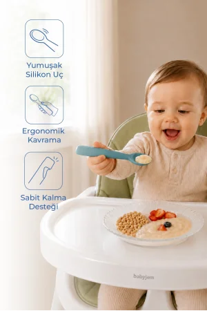 Babyjem Yumuşak Uçlu Silikon Kaşık Mint