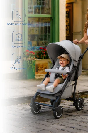 Tripper Molly Termal 4 Mevsim Yeni Nesil Baston Bebek Arabası Gri
