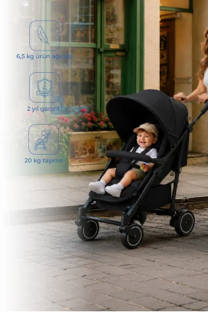 Tripper Molly Termal 4 Mevsim Yeni Nesil Baston Bebek Arabası Siyah