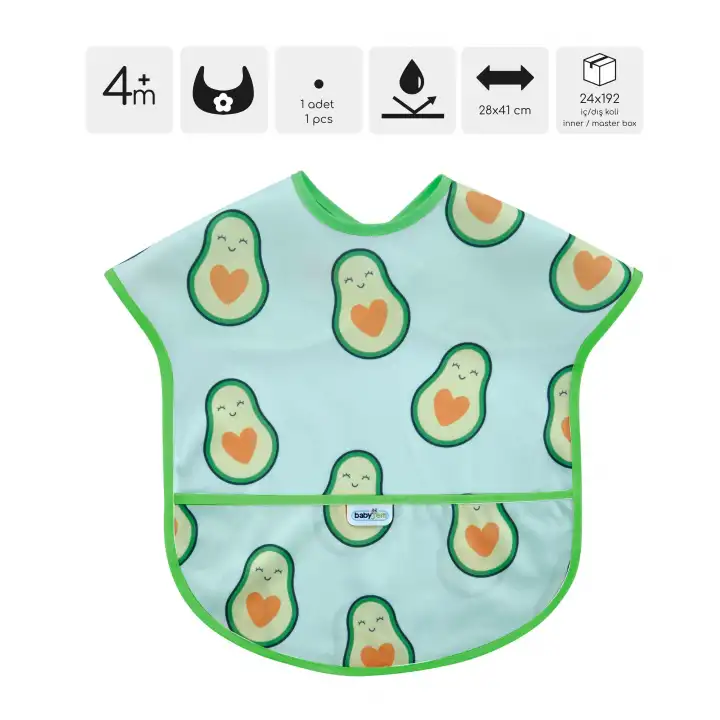 Babyjem Baskılı Blw Kolsuz Mama Önlüğü Avakado Desen