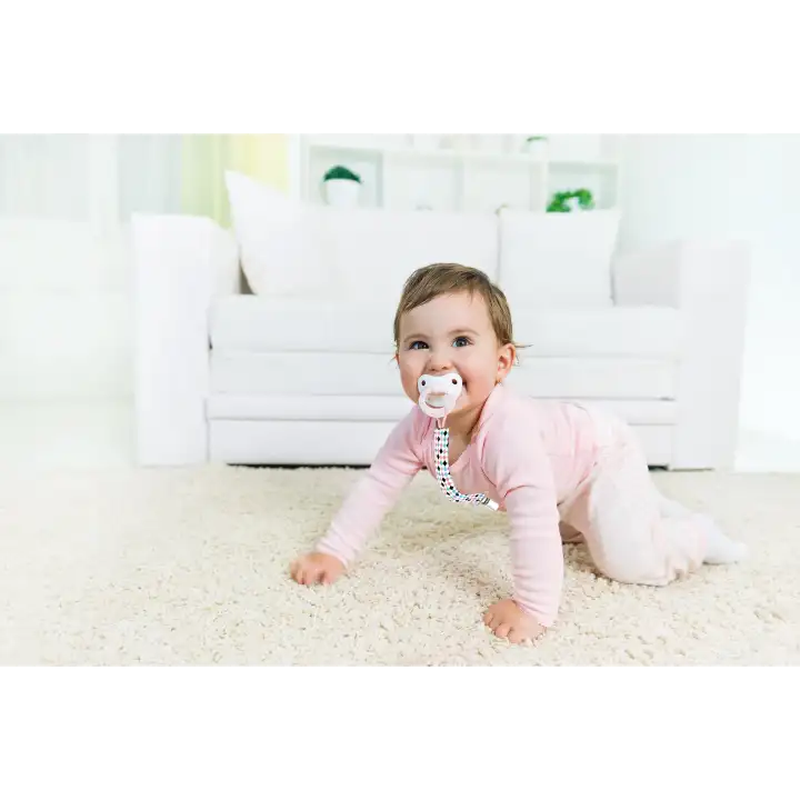 Babyjem Klipsli Emzik Askısı Desenli Renkli Dörtgen
