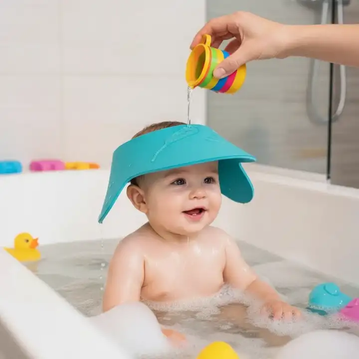 Babyjem Cırtlı Ayarlanabilir Banyo Siperi Turkuaz