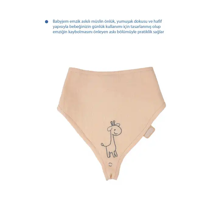 Babyjem Emzik Askılı Müslin Mama Önlüğü Somon