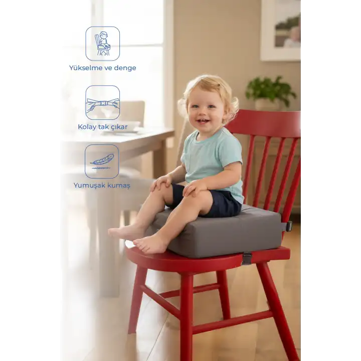 Babyjem QuickBoost Bebek Mama Sandalye Yükseltici Minder Antrasit