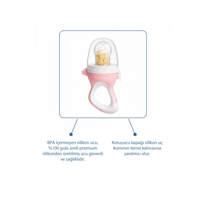 Babyjem Silikon Yumuşak Uçlu Meyve Süzgeçi Sebze Emziği Pembe