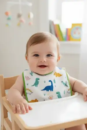 Babyjem Bebek Müslin Mama Önlüğü Dino Outlet